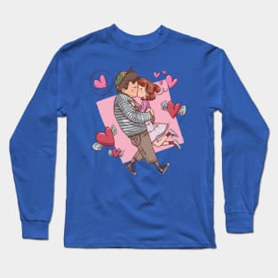 couple kiss lover Long Sleeve T-Shirt